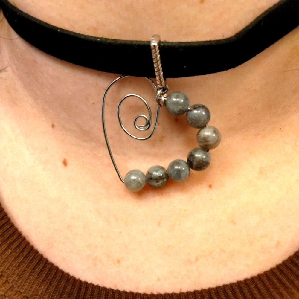 Handcrafted Labradorite Heart Pendant